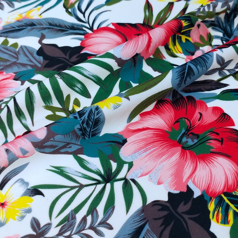 Flower Tropical Spandex Nylon Digital Print Hawaiian Fabric