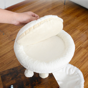 ตู้เก็บรองเท้าสีน้ำตาลทันสมัยพร้อมที่นอนแมว ที่ลับเล็บ และขนกระต่ายน้อยที่ซักได้ ประกอบง่าย - Product Image 6