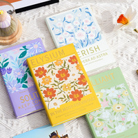 Diario de Tapa Dura con Diseño Floral Vintage - 120 Hojas, Cuaderno en Blanco con Encuadernación Cosida con Hilo, Personalizable, con Patrón Bonito, Papel de Regalo para la Escuela