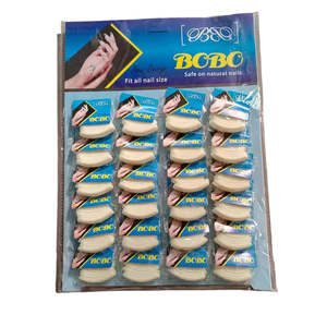 Faux ongles en amande moyennes, 24 pièces, lot en carton, couleur unie, à presser pour la manucure - Product Image 1