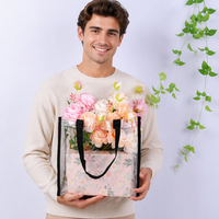 Grande pochette transparente autoportante en PVC tendance pour ordinateur, idéale pour les voyages, le shopping, le sport et le travail