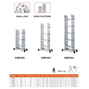 Échelle pliable polyvalente en aluminium avec barre de stabilisation Échelle télescopique pour toit - Product Image 2