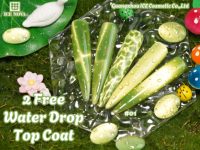 Hema Free Water Drop Top Coat 3D Water Clear Non Wipe Top Coat Gel Polish 3D Water Droplet Beads Effect UV Nail Gel Water Drop