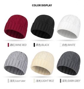 Winter New European American Solid Color Twist Ponytail Knit Beanie <b>Hat</b> Women Lady Fashion Warm Knitted <b>Hat</b> - Product Image 2