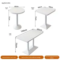 Ensemble de table à manger sur mesure, prix d'usine, plateau en marbre, base en acier massif, pour café, restaurant, restauration rapide, salon de thé
