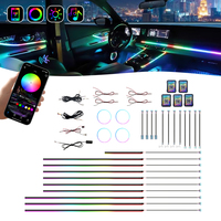 Bande lumineuse d'ambiance pour voiture, LED RGB à changement de couleur, fil néon, 18 en 1, synchronisation musicale, télécommande, 12V, universel, acrylique
