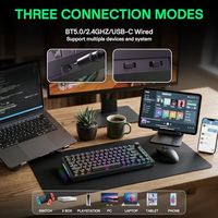 Clavier mécanique sans fil OEM ODM H83 Pro 75 % pour le gaming, hot-swappable avec bouton rotatif, rétroéclairage RGB, pré-lubrifié, switchs linéaires Cardamom S