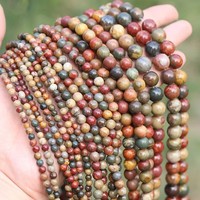 Perles rondes en jade Dong Ling brun foncé naturel avec fil doré, en vrac, pour la fabrication de bijoux, bracelets et colliers DIY, vente en gros