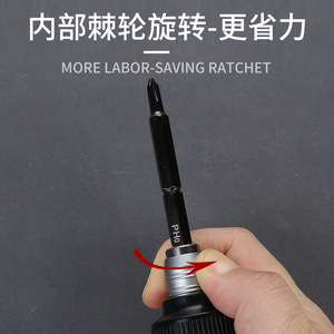 Ratcheting <b>Screwdriver</b> Set 9 In 1 With 16 Bit Sizes For Home Use Anti Slip Handle Black Oxide Finish - Product Image 4