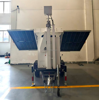 Remorque de sécurité autonome avec 3 panneaux solaires, câble interne de 6 m, mât et caméra en option pour sites isolés