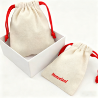 Petite pochette pour bijoux, sac à cordon en coton biologique 100%, avec logo imprimé personnalisé, ruban, cordon pour emballage d'accessoires cadeaux
