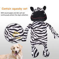 Jouet à mâcher interactif pour chien, en peluche écologique et lavable, résistant aux morsures, avec couineur, pour jeu de traction, motifs Lion Zèbre, mignon, pour l'exercice et le soulagement de l'anxiété