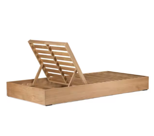 Tumbona de Madera de Teca para Exteriores, Ajustable, con Cojín, para Patio, Playa, Hotel, Resort, Piscina y Jardín - Product Image 5