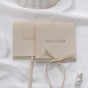 Nueva llegada, gran oferta: Bolsa de almacenamiento de microfibra con logo personalizado para joyas, bolsa con lazo para guardar monedas, collares y pulseras. - Product Image 3