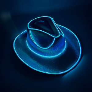 Sombrero de Vaquero Inalámbrico con Luces LED de <span class=keywords><strong>Neón</strong></span> de Muchos Colores Intermitentes para Adultos, Artistas, Decoraciones para Fiestas de Graduación - Product Image 2