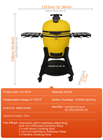 Barbecues en céramique de luxe AUPLEX XL Kamado 22 pouces Joe pour cuisine extérieure, fabriqués pour l'extérieur