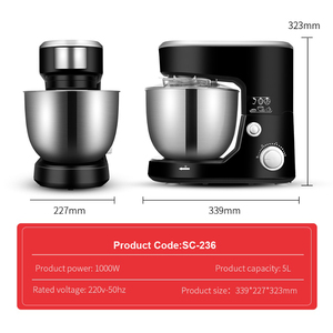 Electrodomésticos de cocina para el hogar 1000W Mezclador de masa Batedeira Para Bolo 5.5L 6.2L Batidoras de pie para pasteles - Product Image 5