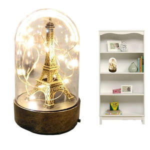 Table de chambre à coucher en forme de tour de <span class=keywords><strong>Paris</strong></span> en or, lampe de chevet, Table de construction, lampe de bureau, artisanat d'art, présentoir d'armoire à vin - Product Image 2