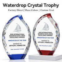 Trophée en cristal de qualité supérieure en forme de flamme, taillé à plusieurs facettes, tailles personnalisées, reconnaissance d'entreprise, cadeau d'anniversaire