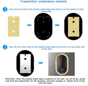 Thông minh DC Chuông cửa không dây cho nhà ngoài trời Pin không thấm nước chuông cửa điều khiển từ xa người già Máy nhắn tin 2 <span class=keywords><strong>receivers</strong></span> - Product Image 6