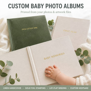 Álbum de Fotos Personalizado para Bebés, Libro de Recuerdos para Recién Nacidos, Tapa Dura, Grabado en Relieve, Encuadernación Cosida, Servicios de Impresión en Papel de Lujo, Fabricante de Álbumes - Product Image 2