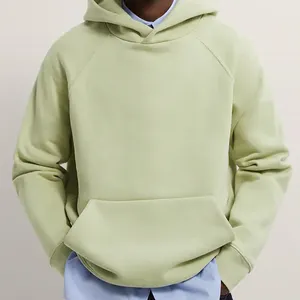 Men's 100%cotton Thick French Terry Heavy Weight Luxury Quality Raglan Sleeve Oversized Custom Print Logo Hoodie