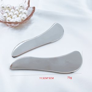 Planche Gua Sha en acier inoxydable 304 avec logo personnalisé, plaque de massage en métal pour le visage et le corps, pour les soins de <span class=keywords><strong>beauté</strong></span> - Product Image 4