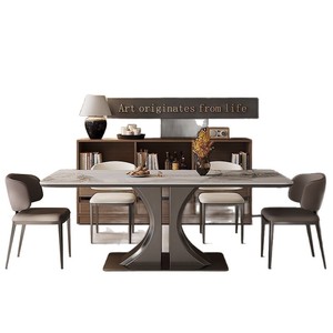 <b>Dining</b> Table And Chairs <b>Set</b> 6 Piece Rectangular Modern Italian Style <b>Space</b> <b>Saving</b> For Small Apartments - Product Image 5