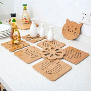 Cute Wooden Cartoon Non-Slip Insulated Table Mat Coaster Kitchen Dining Heat Resistant Pad Children Kids Tableware Home - Product Image 3