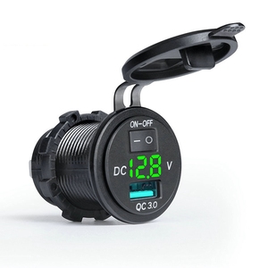 Chargeur <span class=keywords><strong>USB</strong></span> QC3.0 <span class=keywords><strong>avec</strong></span> Voltmètre Rouge 12V et LED Bleue, Charge Rapide pour Voiture, <span class=keywords><strong>Moto</strong></span>, Bateau, <span class=keywords><strong>avec</strong></span> <span class=keywords><strong>Interrupteur</strong></span> Marche/Arrêt pour Téléphone - Product Image 6