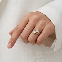 Collier pendentif plaqué or étanche anti-ternissement avec double rangée de zircone cubique taille ronde, bijoux CZ pour femmes