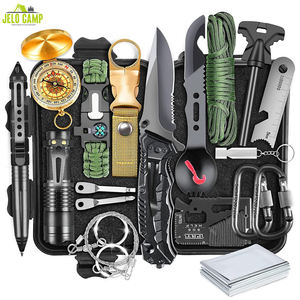 人気アウトドア19点キャンプ必需品サバイバルギアツールキットアドベンチャーSOS戦術ハンティング緊急サバイバルキット - Product Image 1