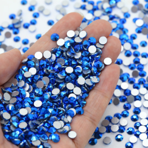Piedras de Estrás Metálicas Brillantes SS3-SS50, Color Azul Capri, Cristal AB sin Fijación en Caliente, para Accesorios de Prendas - Product Image 1