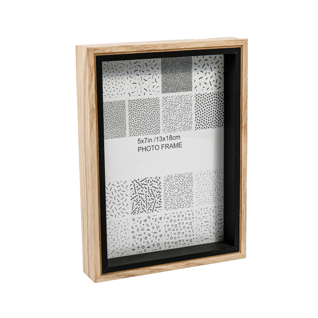 5x7inch Shadow Wood Grain Photo Frame Customized Size Wooden Display Stand Home Decorative UV Printed Painting Frame