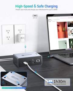 Base de Conexión Tipo C 15 en 1 con Carcasa para SSD, Monitores Triples, MST USB C, Compatible con Discos Duros, para MacOS y Windows - Product Image 5