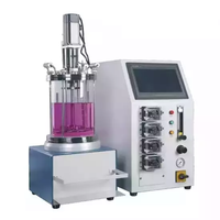 Réservoir de fermentation à l'échelle du laboratoire, bioréacteur en verre 10L 5L 3L 2L 1L pour cellules animales, bactéries, bioréacteur OD PH DO CO2 N2 Sensor