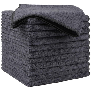 Chiffon en microfibre gris 32*32cm 300gsm, tissu éponge tricoté chaîne, idéal pour le nettoyage des voitures, de la cuisine et des vaisselles, en microfibre – Vente chaude - Product Image 1
