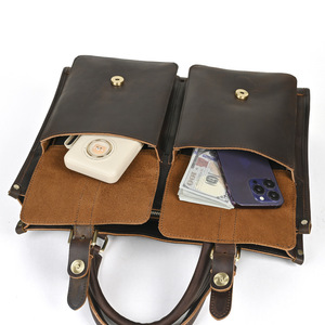 Handmade Vintage da bò chính hãng Da Crossbody cặp cho nam giới phong cách người anh Crazy Horse thiết kế không thấm nước mềm Vali - Product Image 4