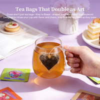 Bolsitas de Té con Forma de Corazón y Flor, Biodegradables PLA, 10 Unidades, Set de Regalo, Marca Privada, Venta al por Mayor, Personalizables de Fábrica, Stock en EE. UU.