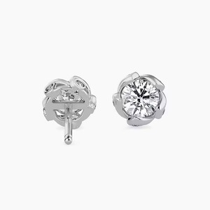 Boucles d'oreilles en argent sterling 925 plaqué or diamant, élégantes et simples pour femmes, à prix abordable, vente en gros - Product Image 4