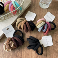 Élastique à cheveux en nylon sans couture haute élasticité, fait main, doux et crémeux blanc, respectueux des cheveux, style basique, pour femme