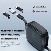 Juego de cables multifuncionales PD60W, ranura para tarjeta TF/SIM incorporada y soporte para teléfono, cable de datos de cable de carga rápida UC027