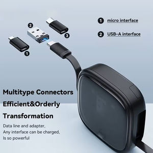 Jeu de câbles multifonctionnels USB-C PD60W, fente pour carte TF/SIM intégrée et support pour téléphone, câble de chargement rapide, câble de données UC027 - Product Image 4