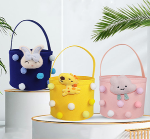 <span class=keywords><strong>Borsa</strong></span> Tote Personalizzata in Feltro Colorato a Tema Cartone Animato, Resistente e Portatile, per Regali di Compleanno per Bambini con Chiusura Aperta - Product Image 1