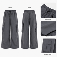 Pantalon cargo pour enfants, coupe droite, style streetwear, pour garçons et filles, taille élastique avec cordon de serrage, séchage rapide, 100% nylon, teint en pièce, personnalisable OEM