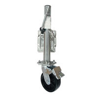 Roue jockey de remorque 1200lbs avec cric de remorque à enroulement latéral de frein avec roue de 6 "roue jockey rétractée pour remorque de bateau de caravane