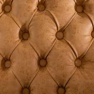 Elegante Silla de Comedor de Cuero PU Color Arena, Diseño Francés Antiguo, Tapizada, con Madera Maciza, Juego de 2 - Product Image 2