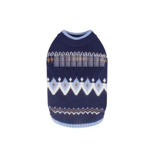 Pet Autumn Winter <strong>Knit</strong> Sweater Sleeveless Fair Isle Color Block Geometric <strong>Pattern</strong> for Schnauzer Bichon <strong>Dogs</strong> - Product Image 4