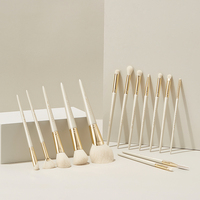 14 pinceaux de maquillage professionnels de haute qualité, sans cruauté, avec logo personnalisé Rownyeon Factory, pinceau plat, pinceau correcteur, pinceau visage, sac