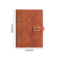 Agenda en cuir PU A5 avec anneaux, logo personnalisé imprimé, planificateur à feuilles mobiles avec boucle magnétique, vente en gros